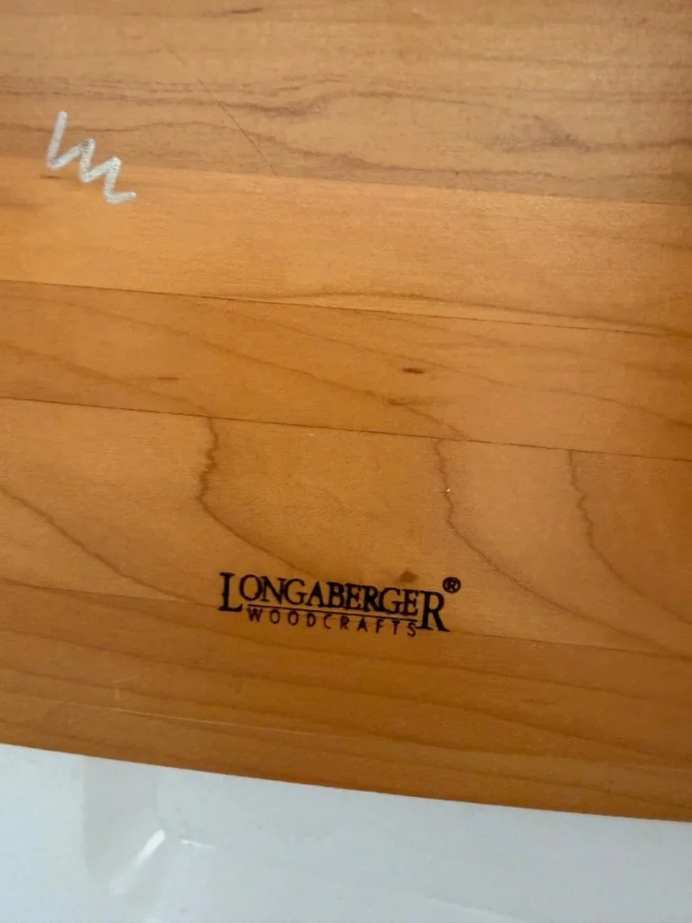 Longaberger Handwoven Lunch Basket With Wooden Top Double Handle Signed 2001